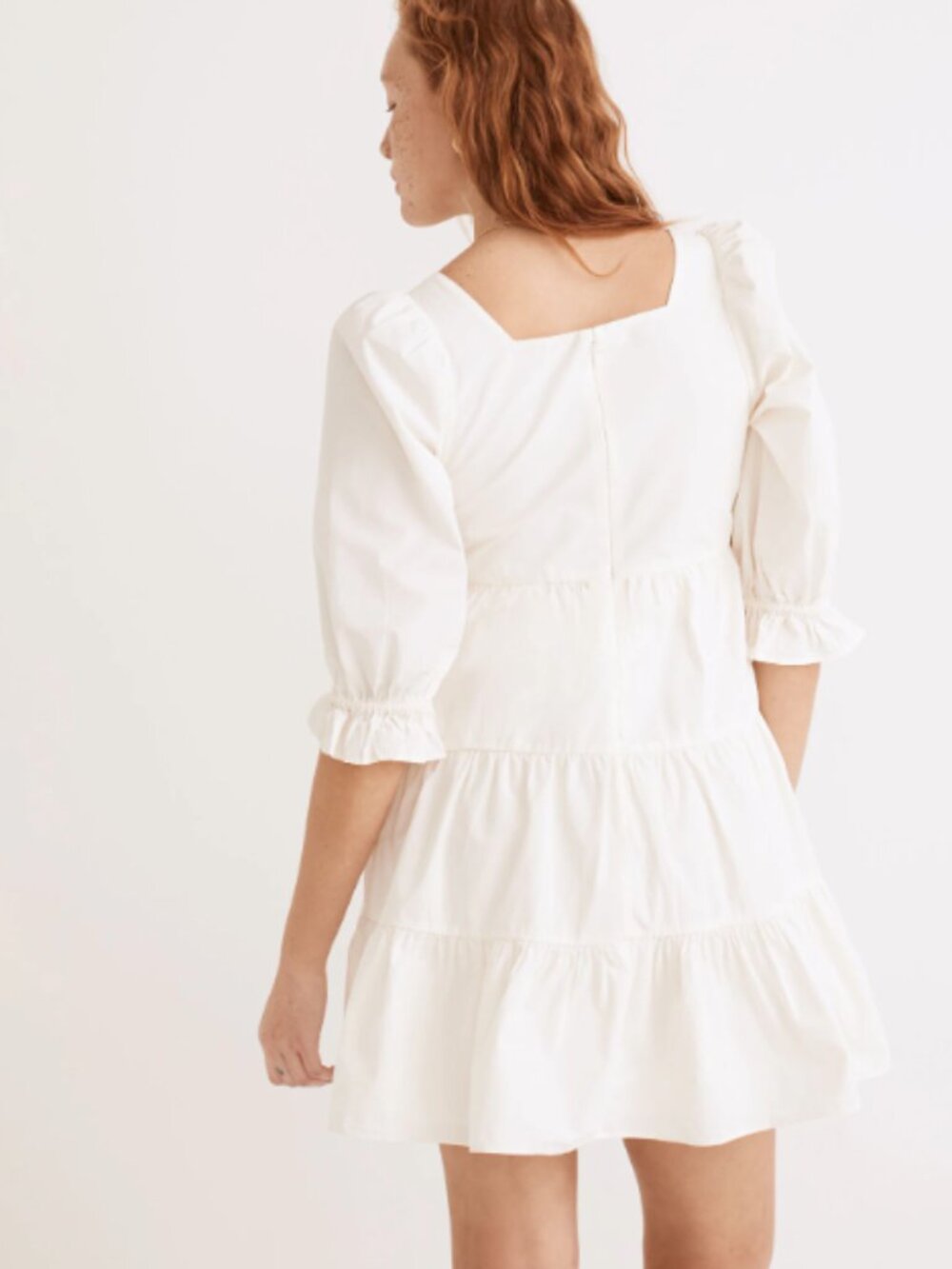 Madewell Poplin Lizzie Babydoll Dress Size 6 Ivory EUC - Picture 3 of 5